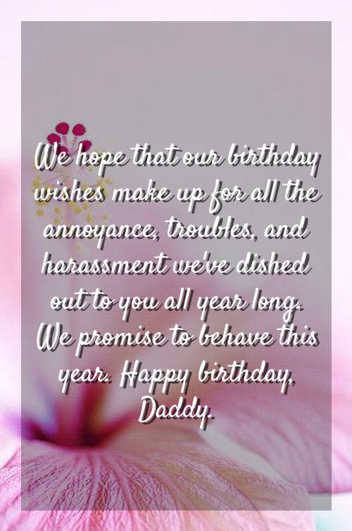 simple birthday wishes for father from daughter